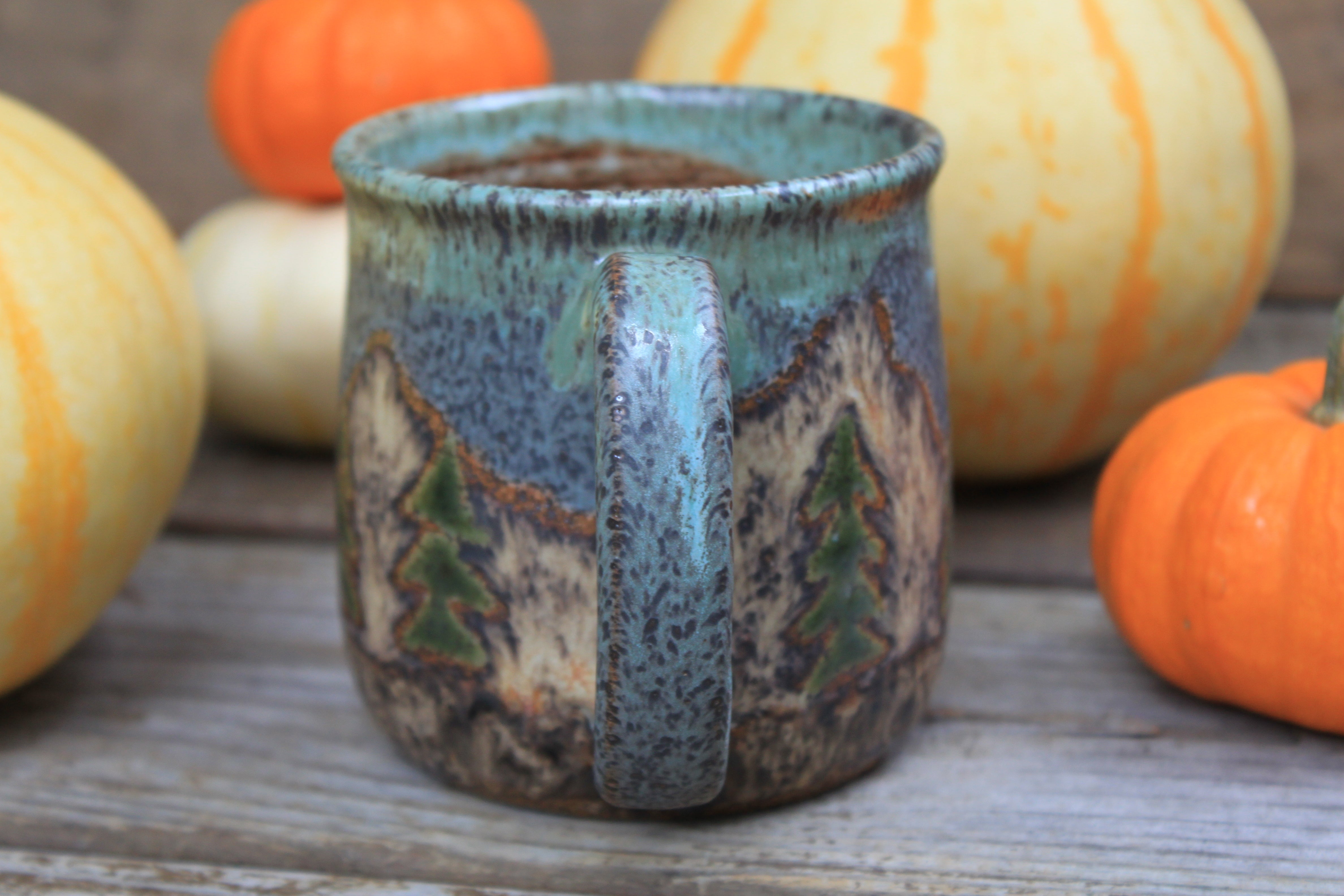 Acadia National Park Coastal Cliffs and Sailboat Mug, 18 oz