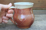 Load image into Gallery viewer, Wood Fired Carved Carved Scalloped Pattern Mug, 13 oz
