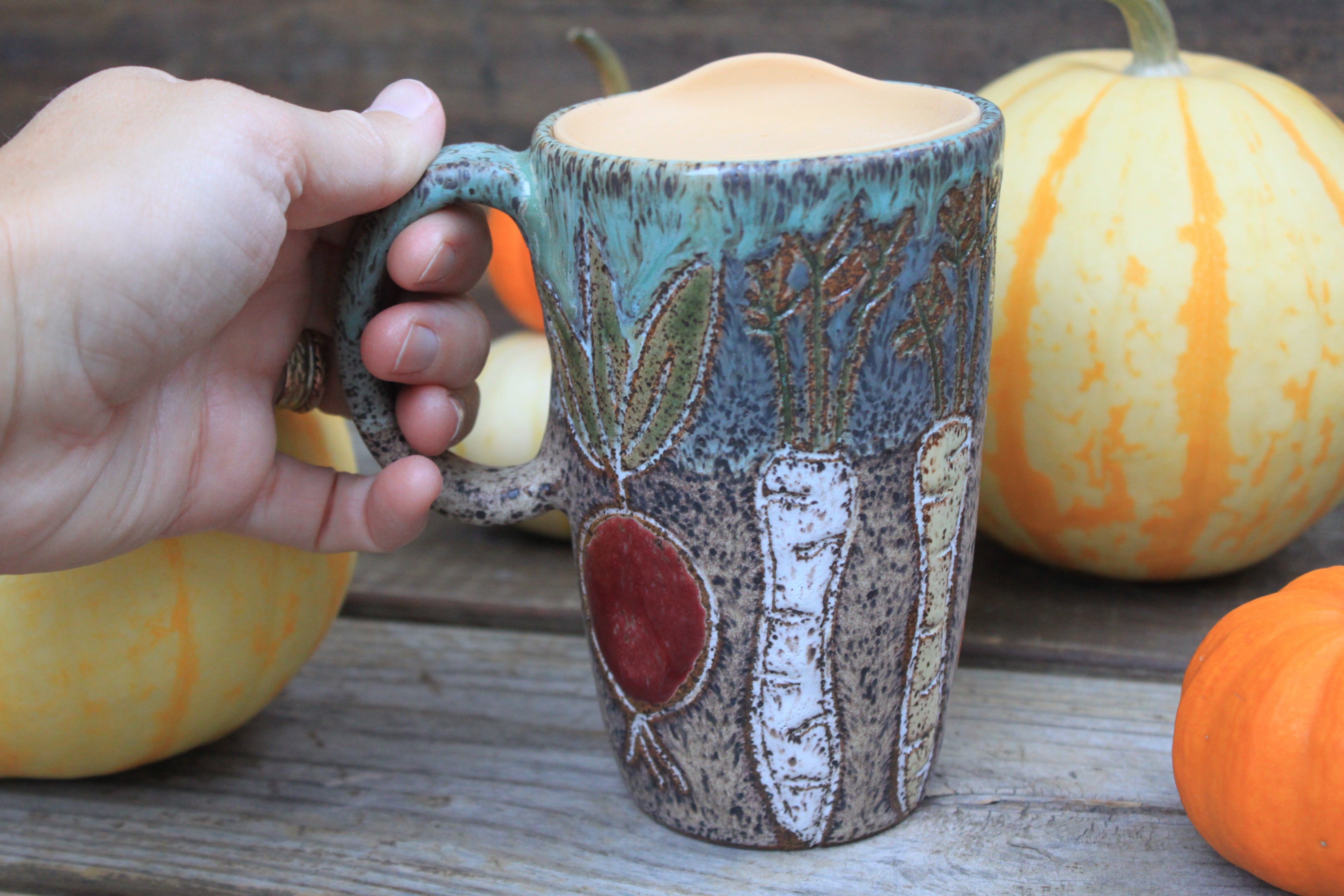 Root for Vegetables Rainbow Travel Mug, 17 oz