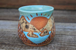 Load image into Gallery viewer, Wildflower Fields and Sunny Days Carved Mug, 16 oz
