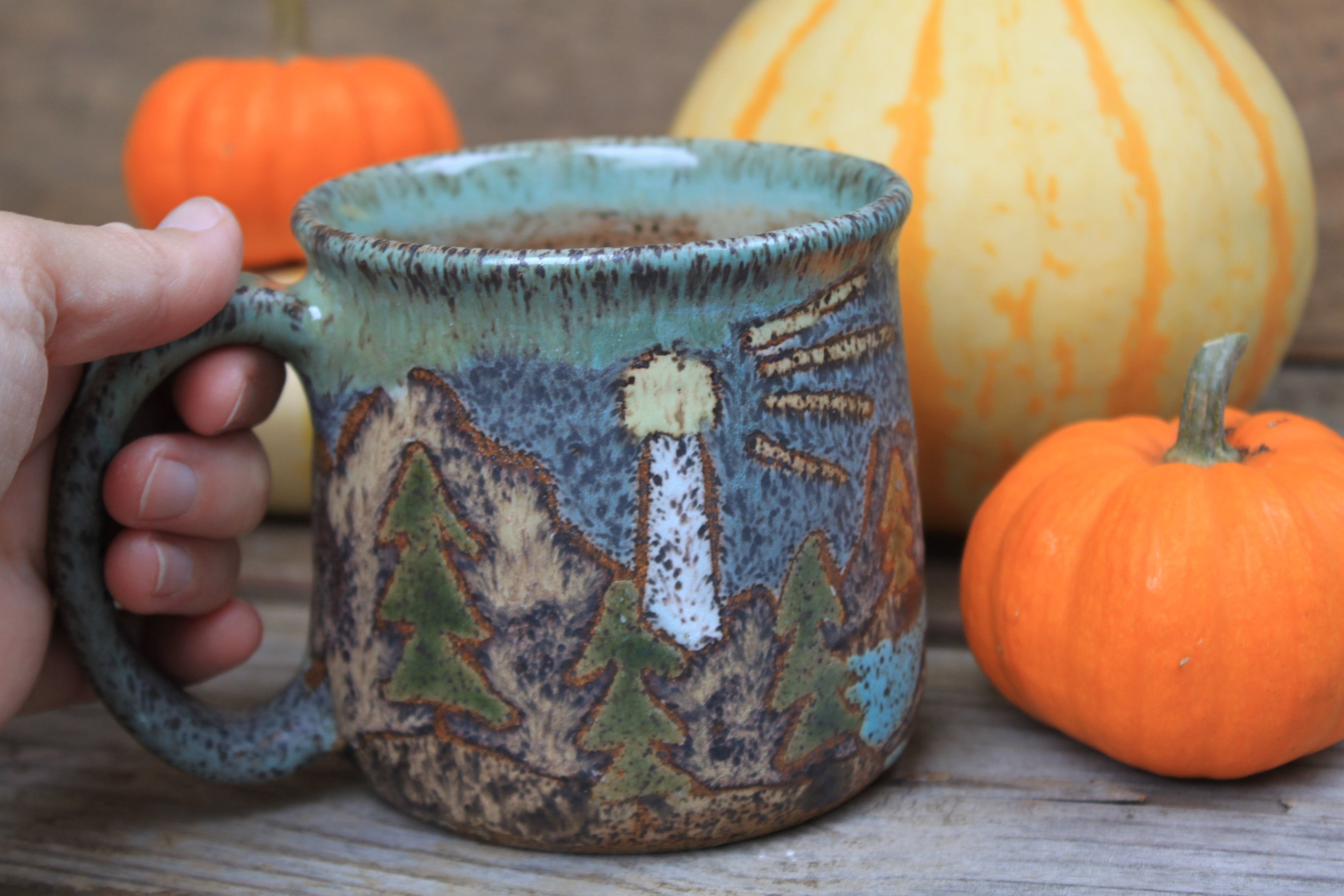 Acadia National Park Coastal Cliffs and Sailboat Mug, 20 oz