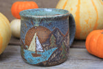 Load image into Gallery viewer, Acadia National Park Coastal Cliffs and Sailboat Mug, 20 oz

