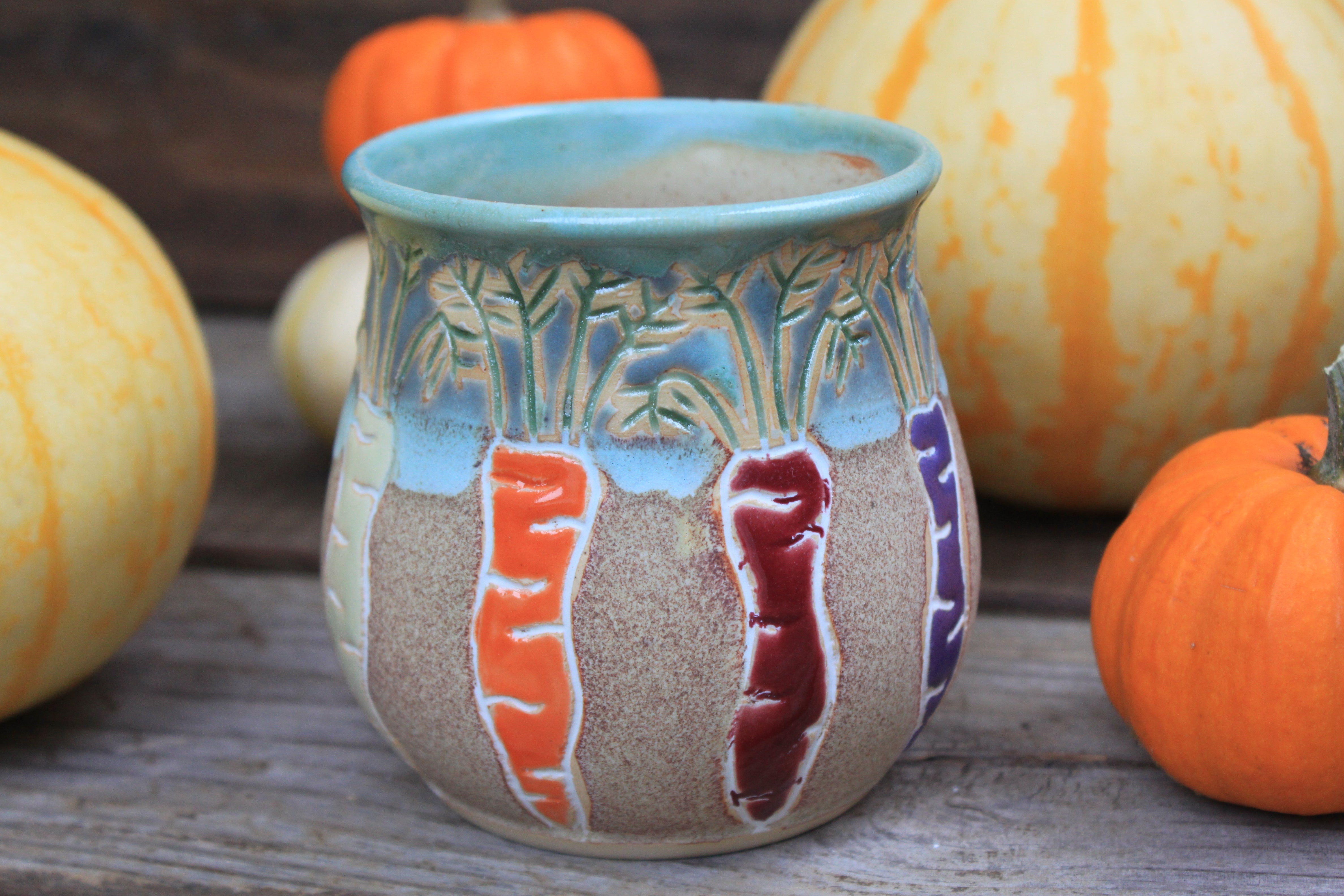 Root for Vegetables Rainbow Mug, 18 oz