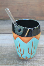 Load image into Gallery viewer, Turquoise Desert Mountains Straw Cup, 17 oz
