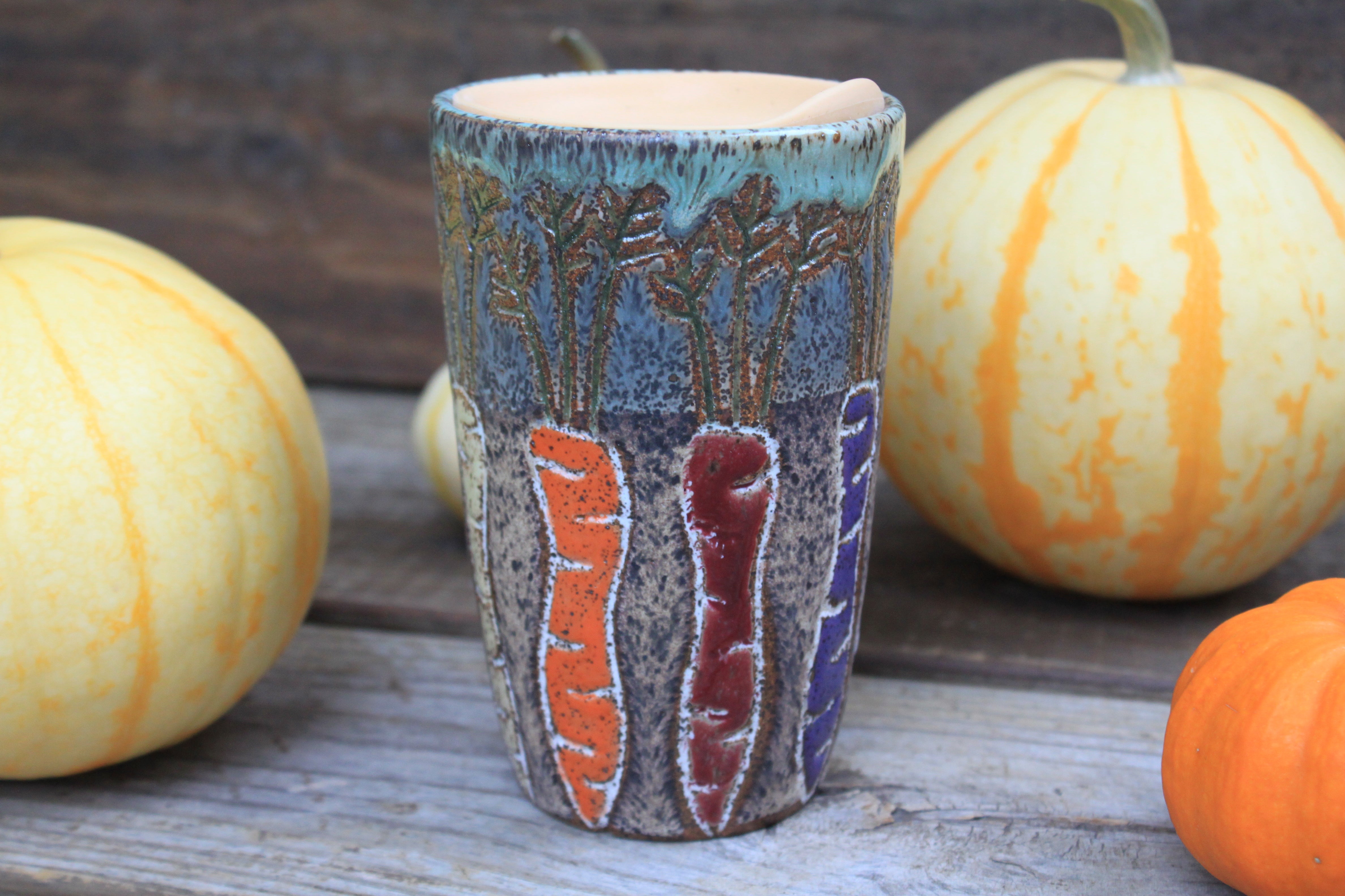 Root for Vegetables Rainbow Travel Mug, 17 oz