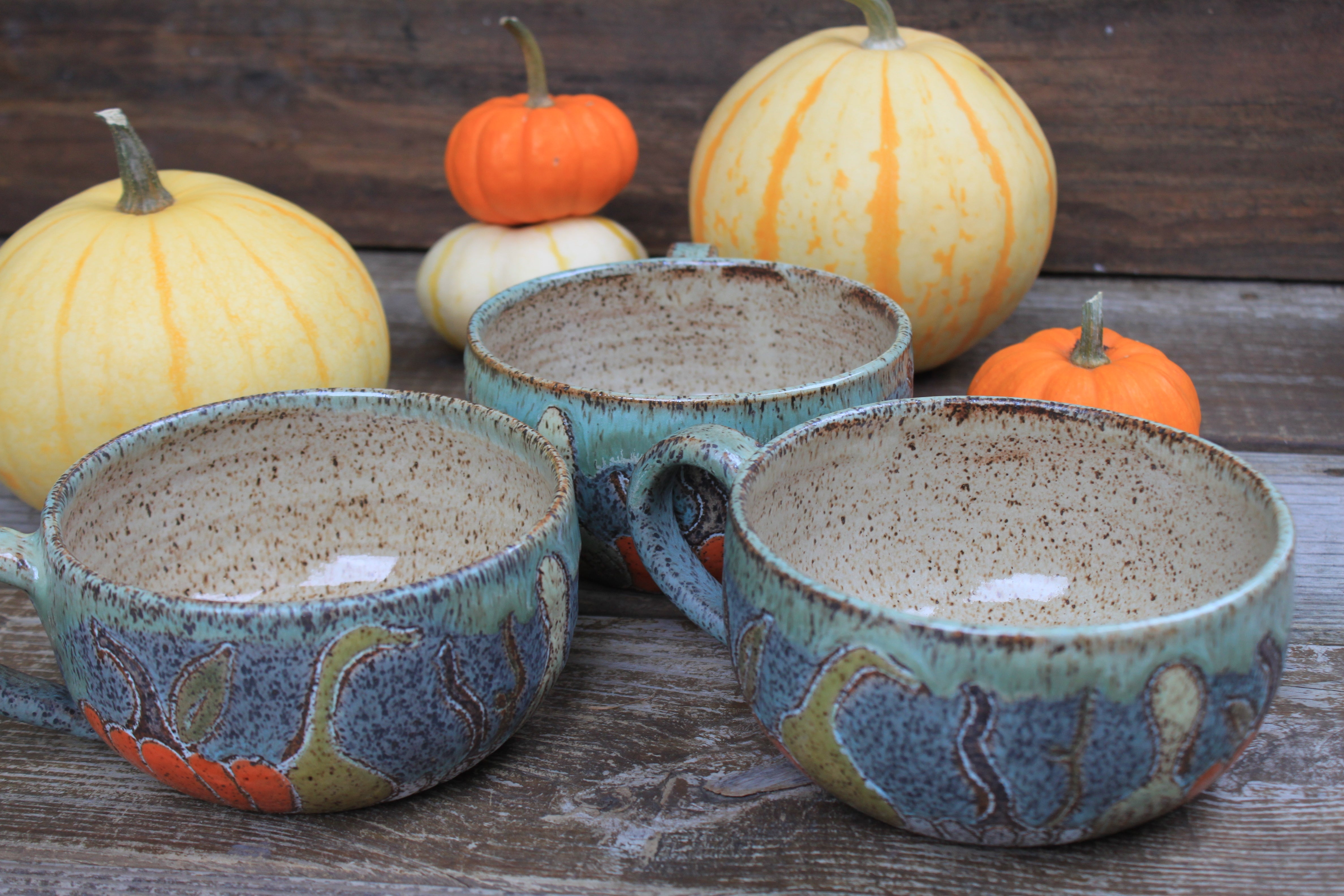 Gorgeous Gourds Soup Season Mug Bowls, 22 oz - sold separately