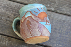 Glacial Lakes Sunset Mug, 17 oz