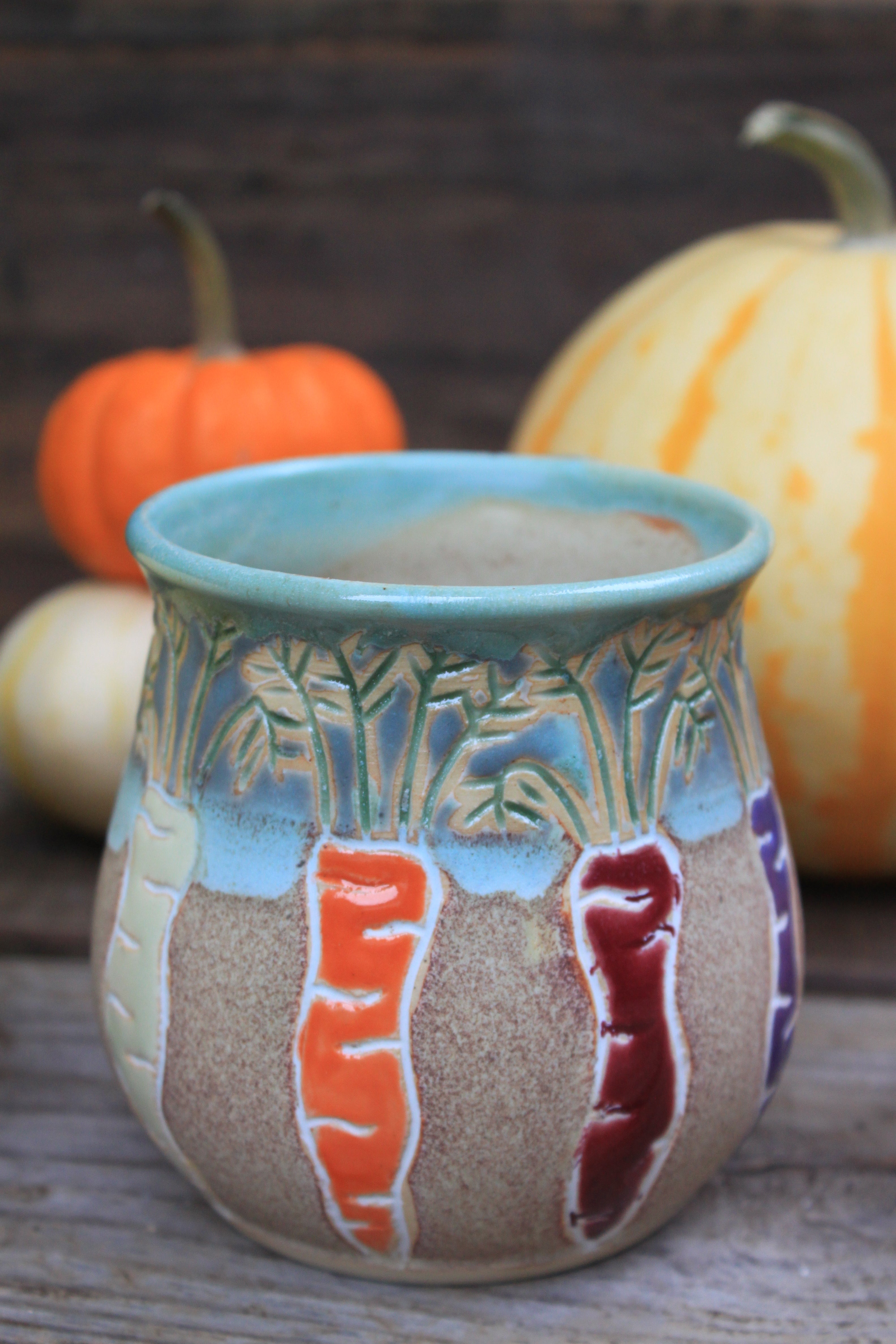 Root for Vegetables Rainbow Mug, 18 oz