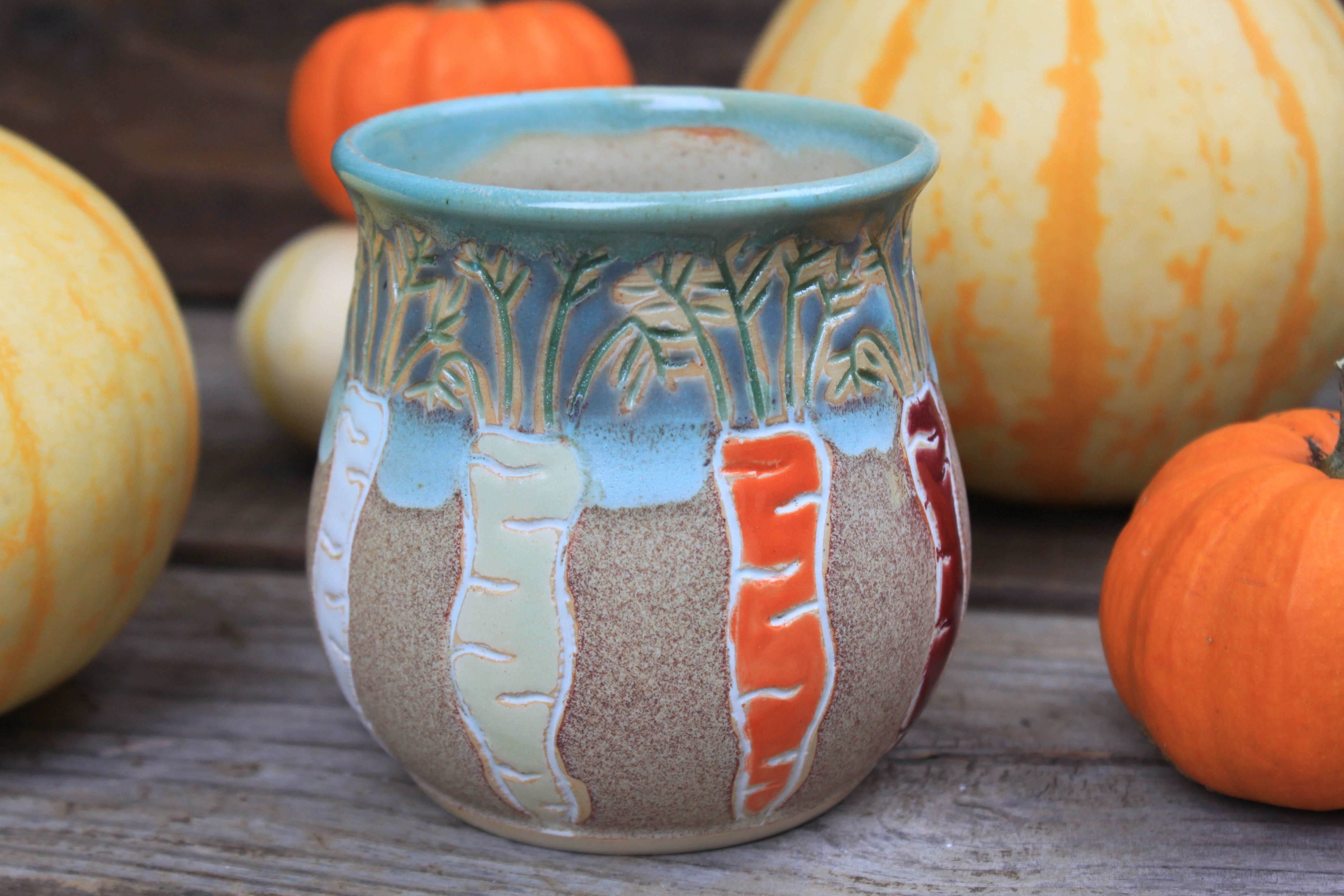 Root for Vegetables Rainbow Mug, 18 oz