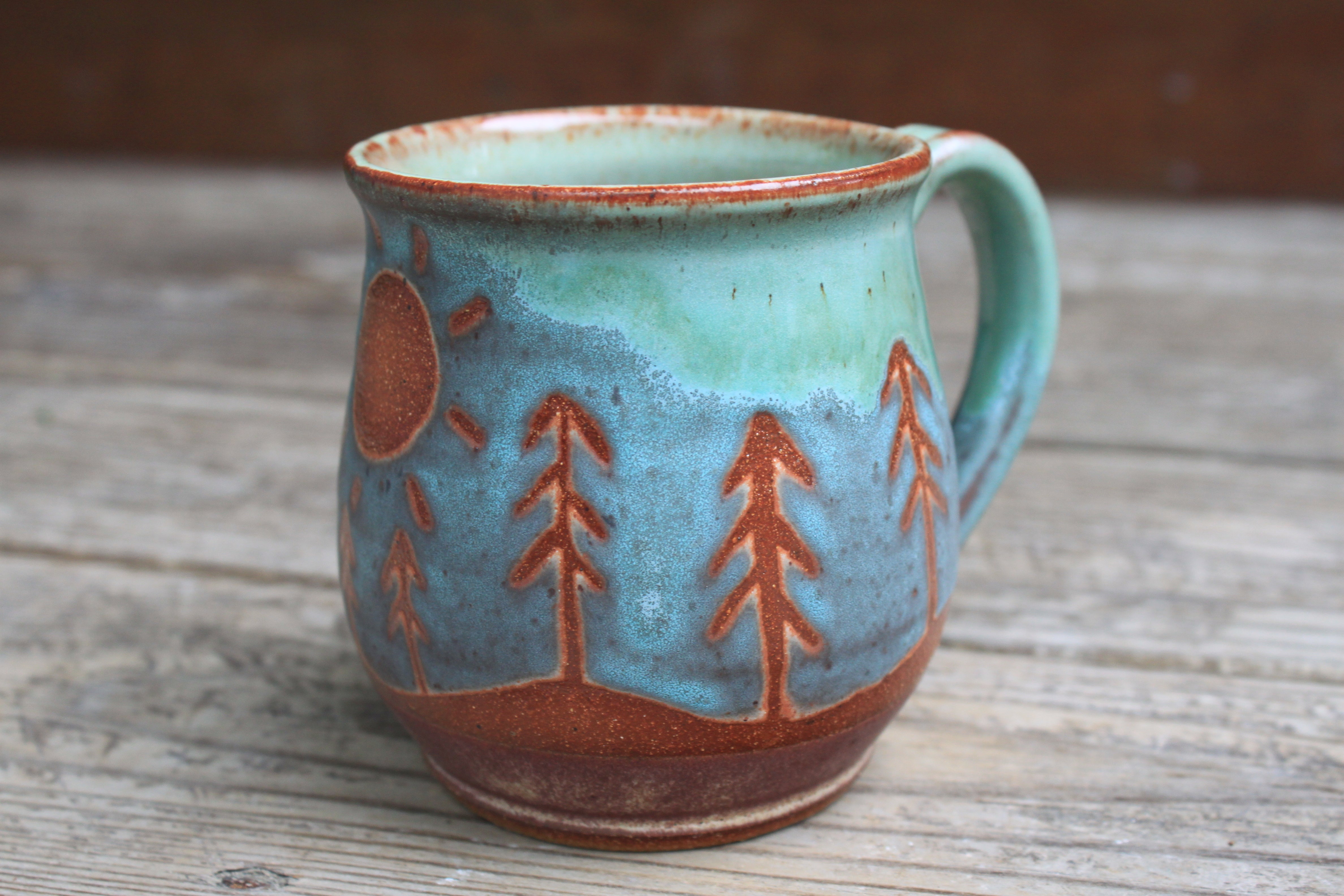 Distant Forest Days Mug, 16 oz
