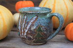 Load image into Gallery viewer, Birch Trees and Evergreen Days Mug, 17 oz
