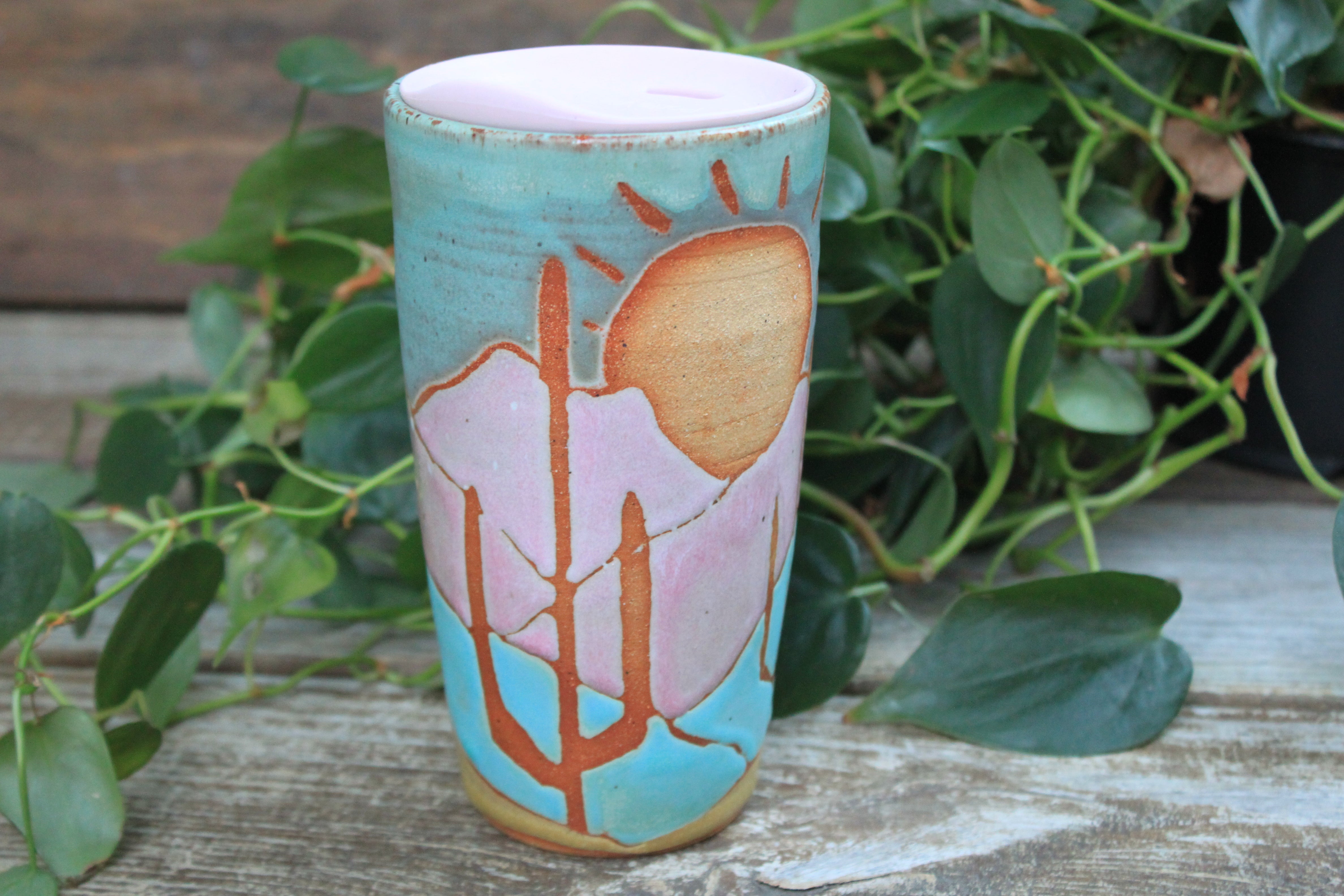 Desert Mountain Days Handled Travel Mug, 20 oz