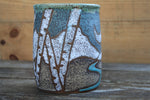 Load image into Gallery viewer, Snowy Birch Tree and Rolling River Nights Utensil Holder
