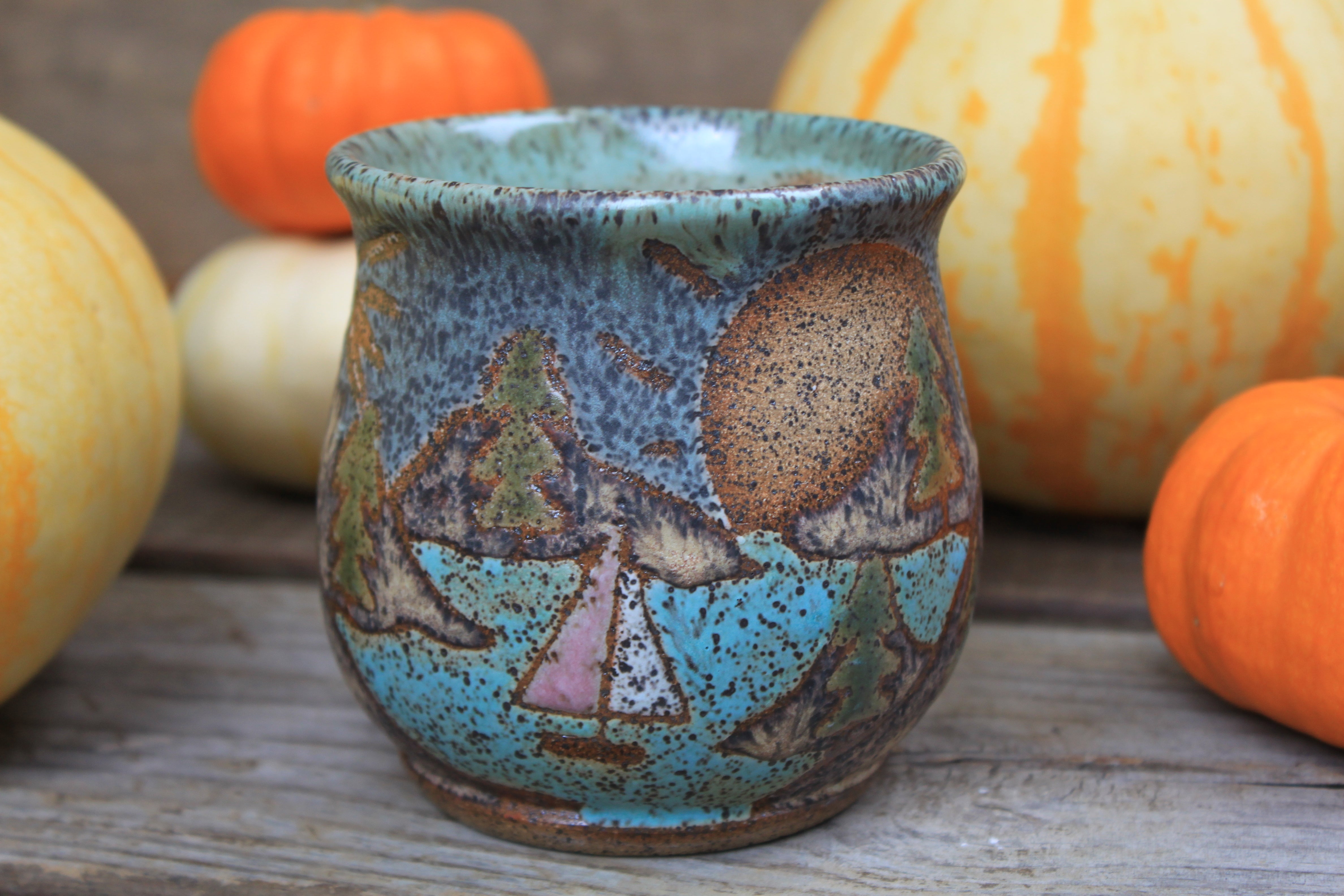 Acadia National Park Coastal Cliffs and Sailboat Mug, 16 oz