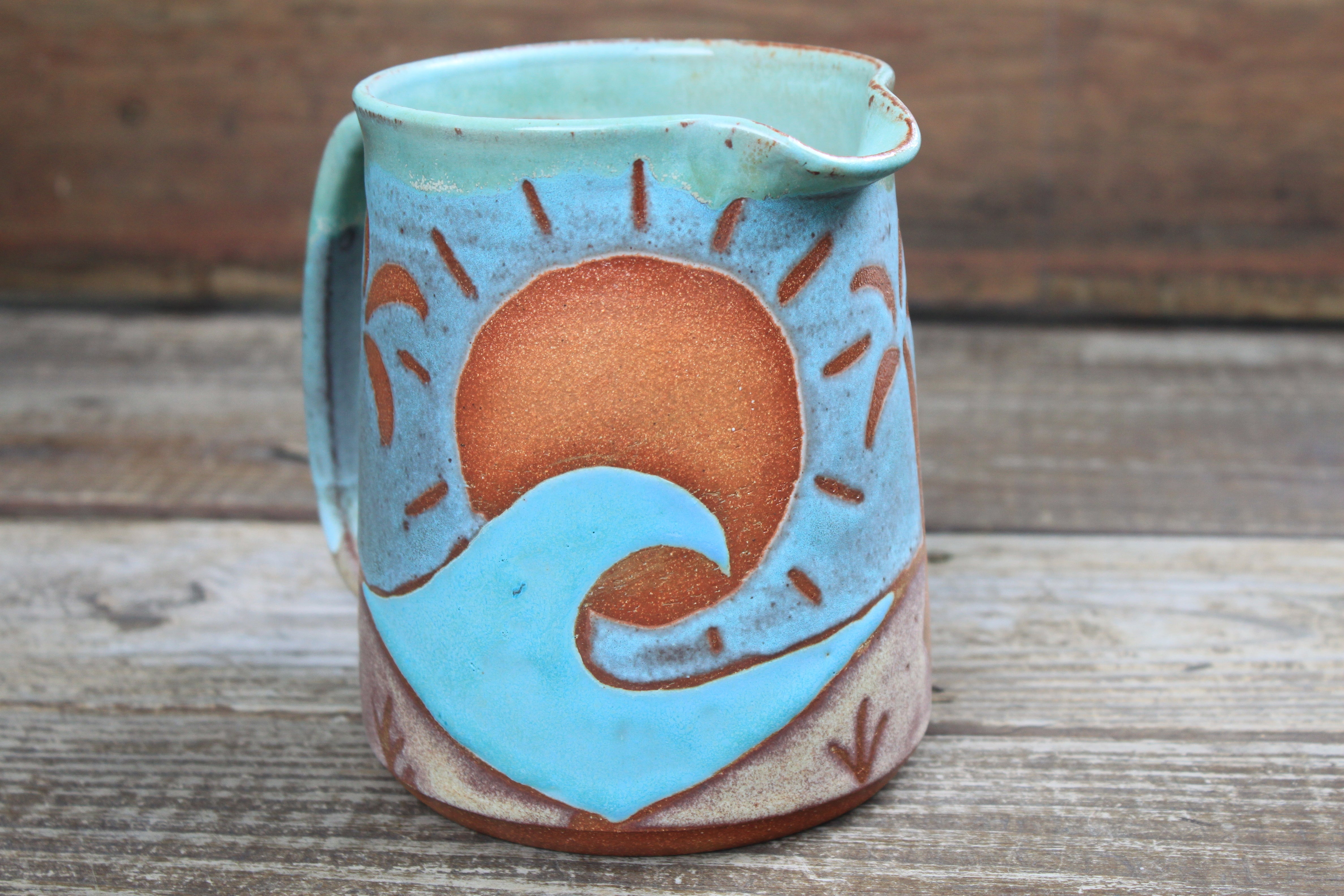 Sunny Days, Big Waves, and Palm Trees Pitcher, 38 oz