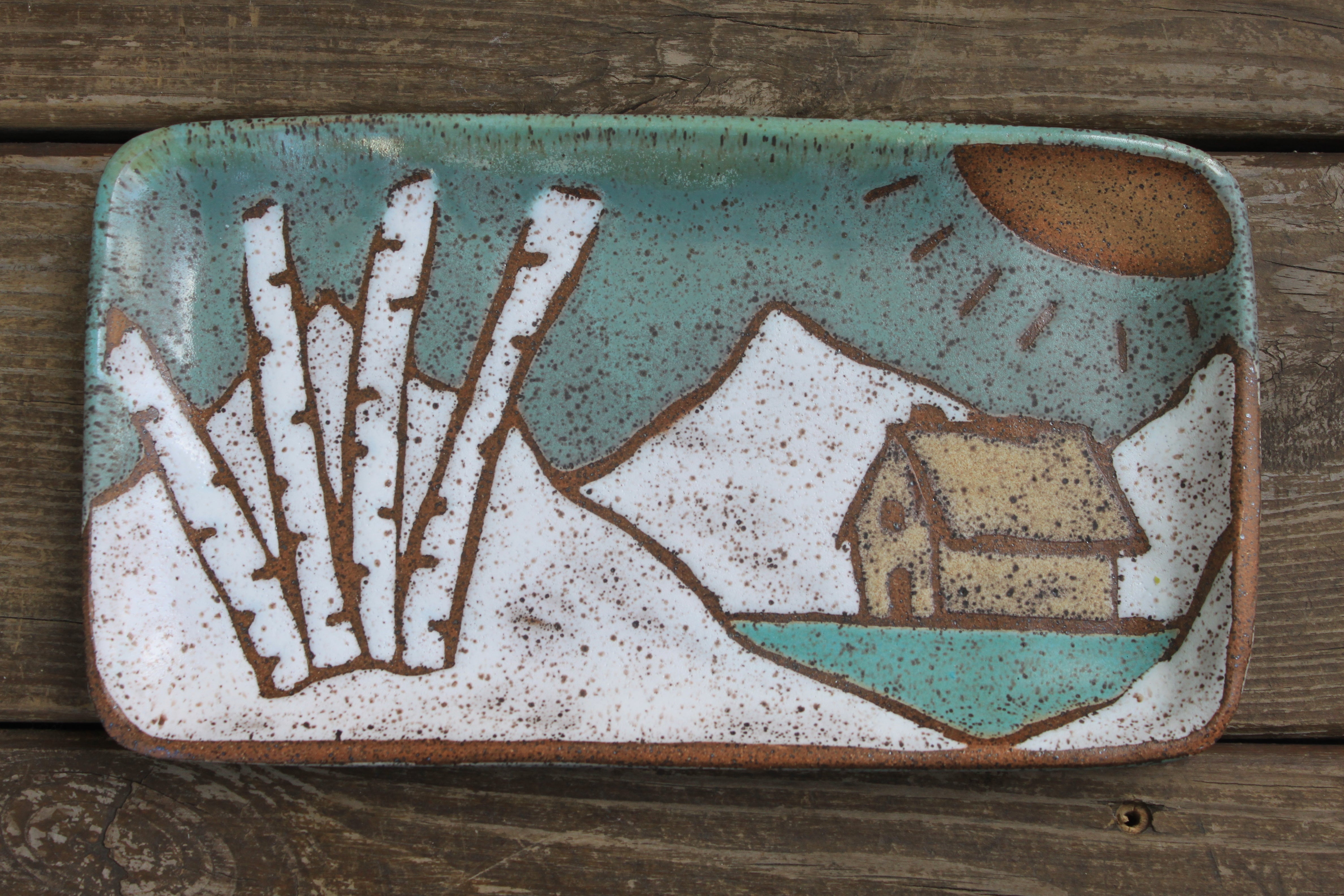 Lakeside Cabin and Birch Tree Grove Tray