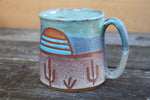 Load image into Gallery viewer, Retro Sunset in the Desert Mug, 14 oz
