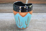 Load image into Gallery viewer, Turquoise Desert Mountains Straw Cup, 17 oz
