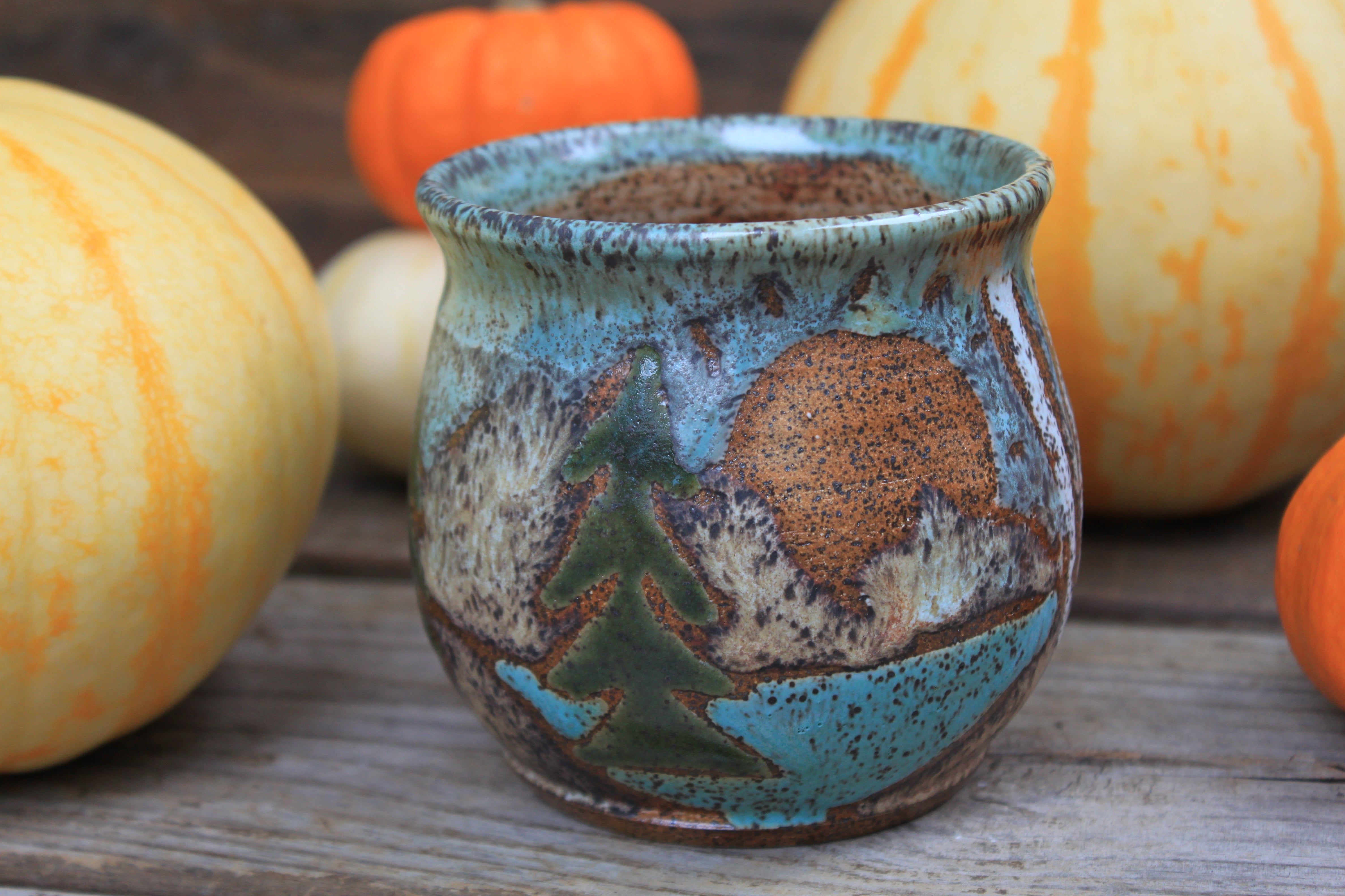 Birch Trees and Evergreen Days Mug, 17 oz