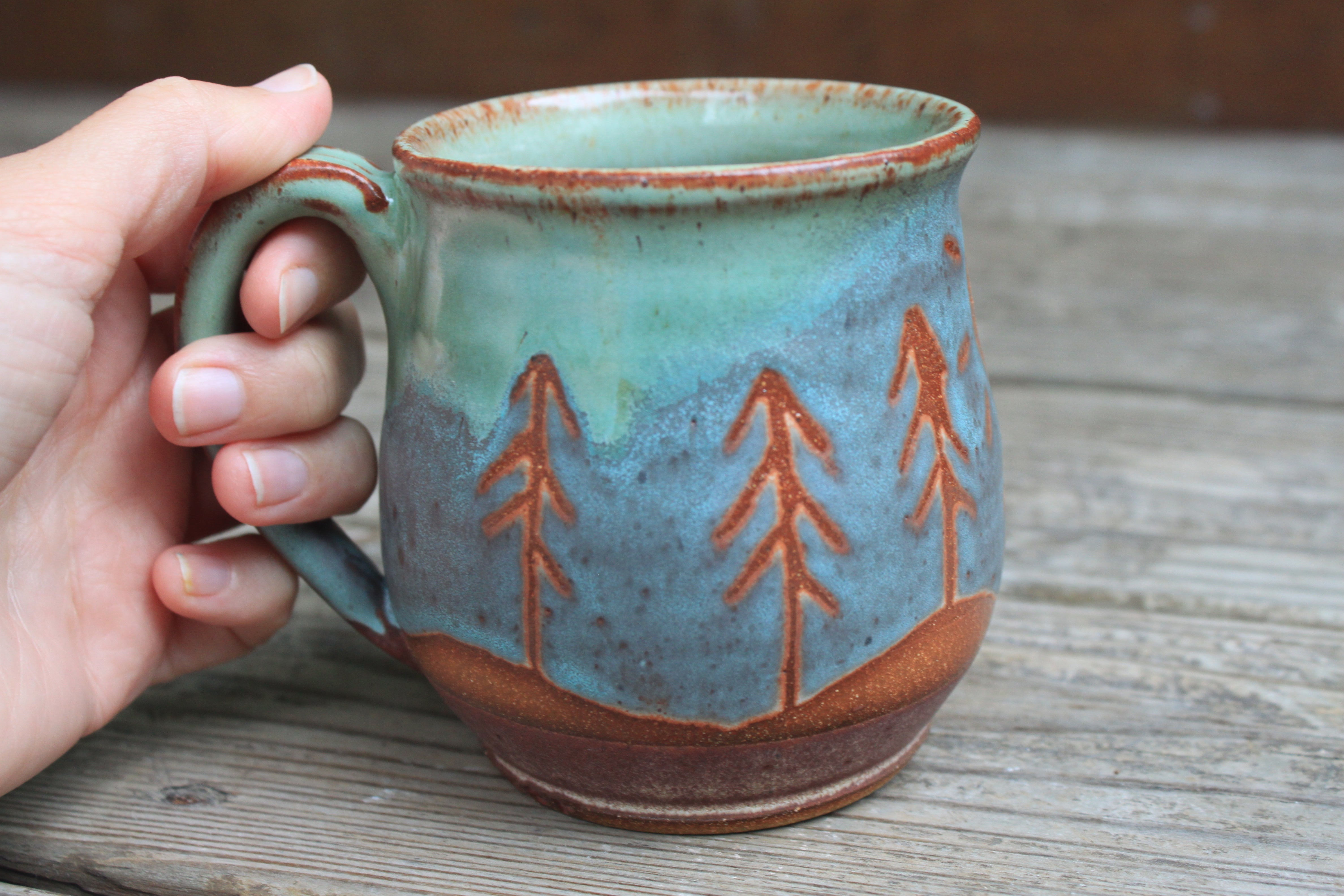 Distant Forest Days Mug, 16 oz