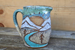 Load image into Gallery viewer, Distant High Peaks Rolling River Sunrise Pitcher, 28 oz
