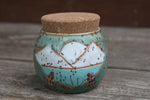 Load image into Gallery viewer, Carved Lupine Lover Ocean Horizon Jar with Cork
