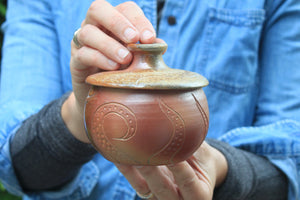 Wood Fired Octopus Adventures Carved Lidded Jar