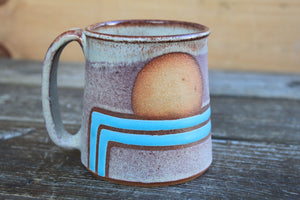 Retro Horizon Sunset Line Mug, 14 oz