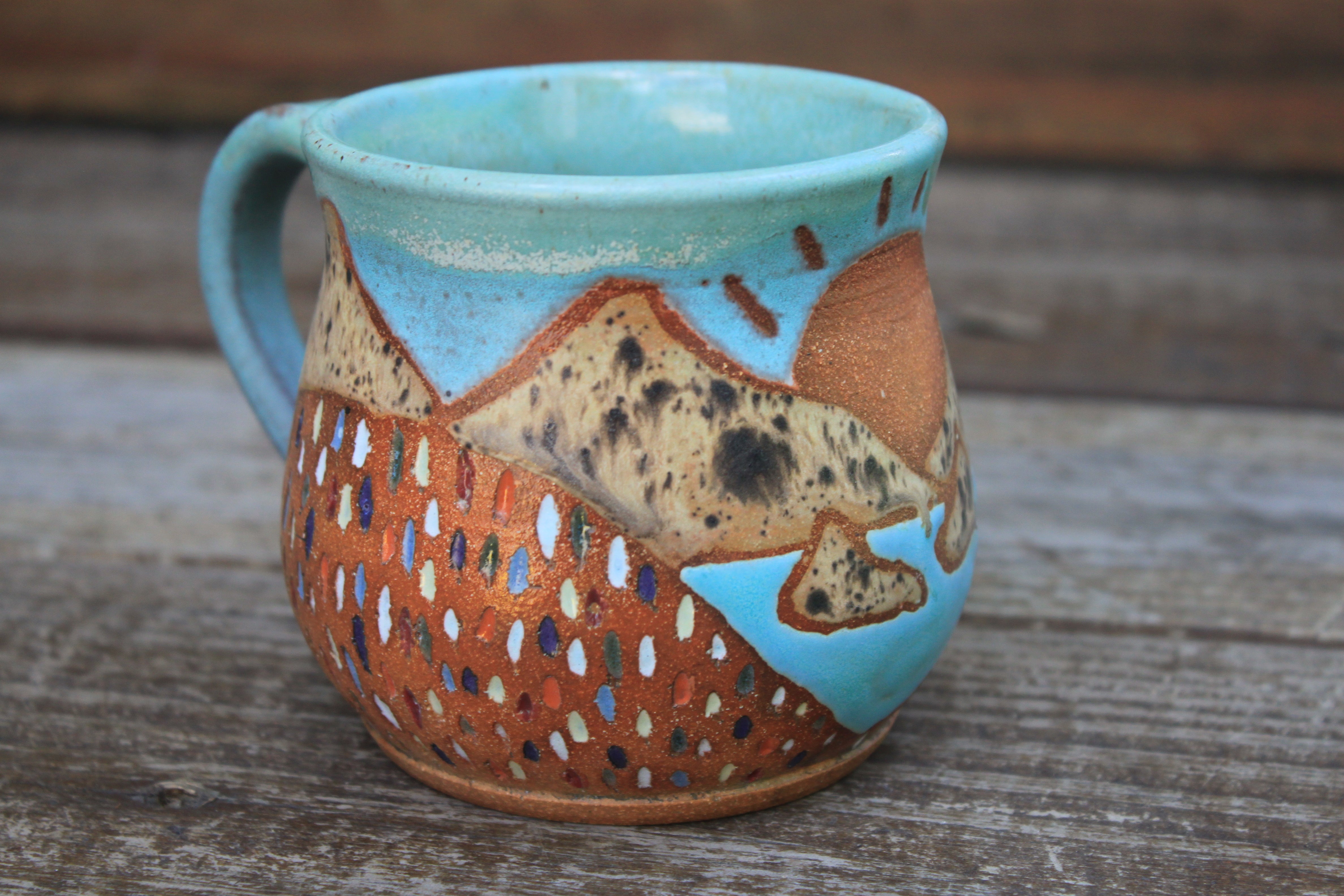 Wildflower Fields and Sunny Days Carved Mug, 16 oz