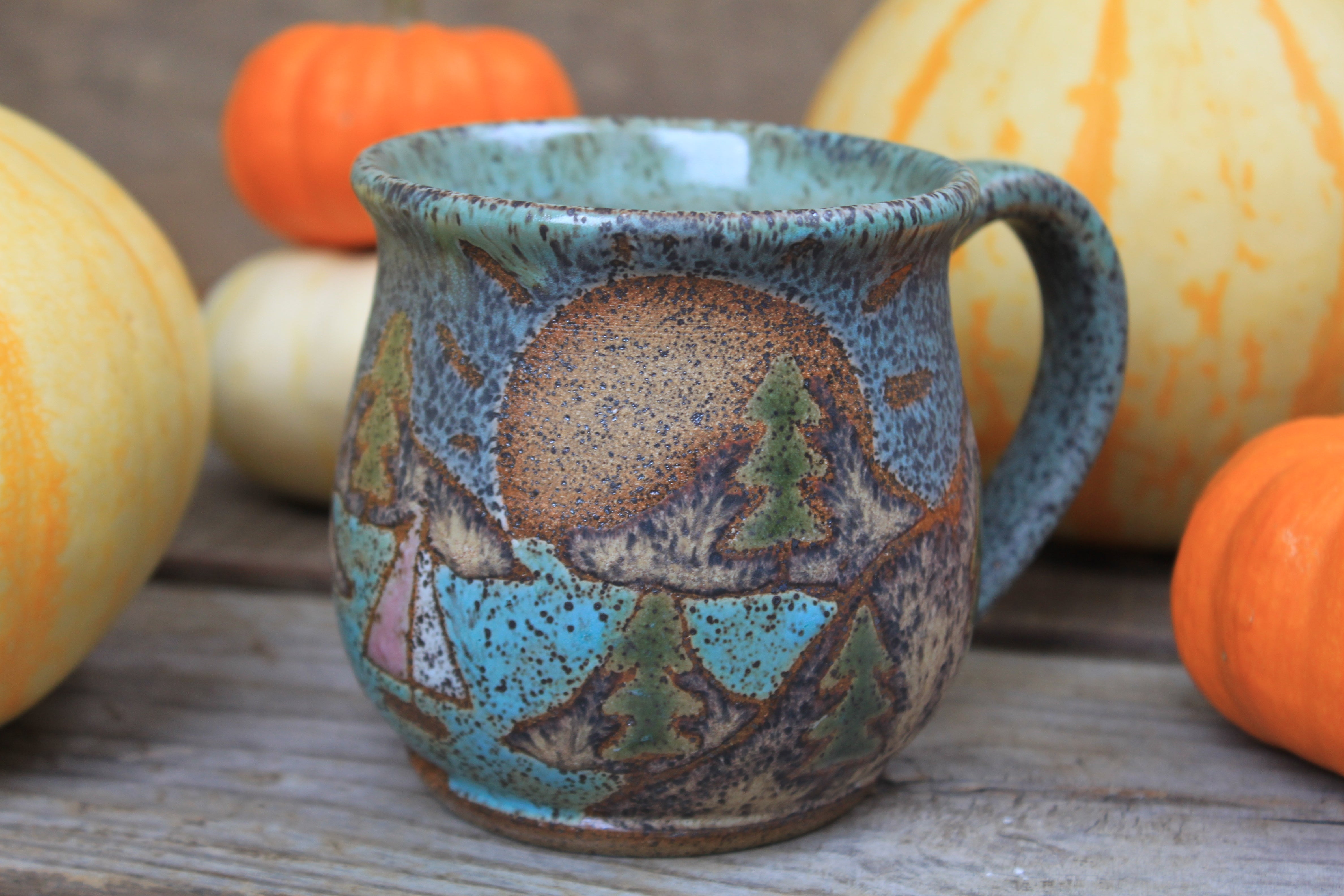 Acadia National Park Coastal Cliffs and Sailboat Mug, 16 oz