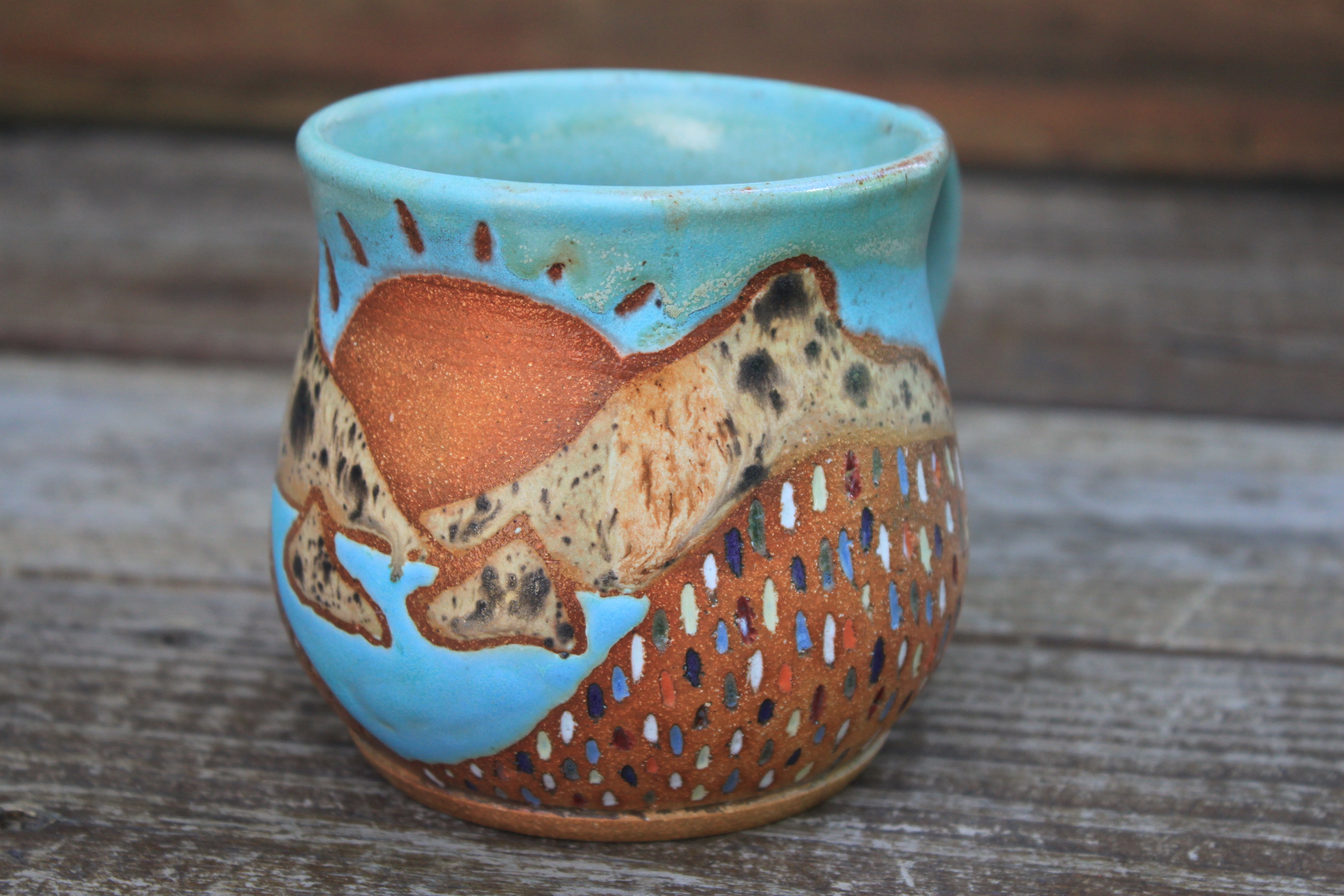 Wildflower Fields and Sunny Days Carved Mug, 16 oz