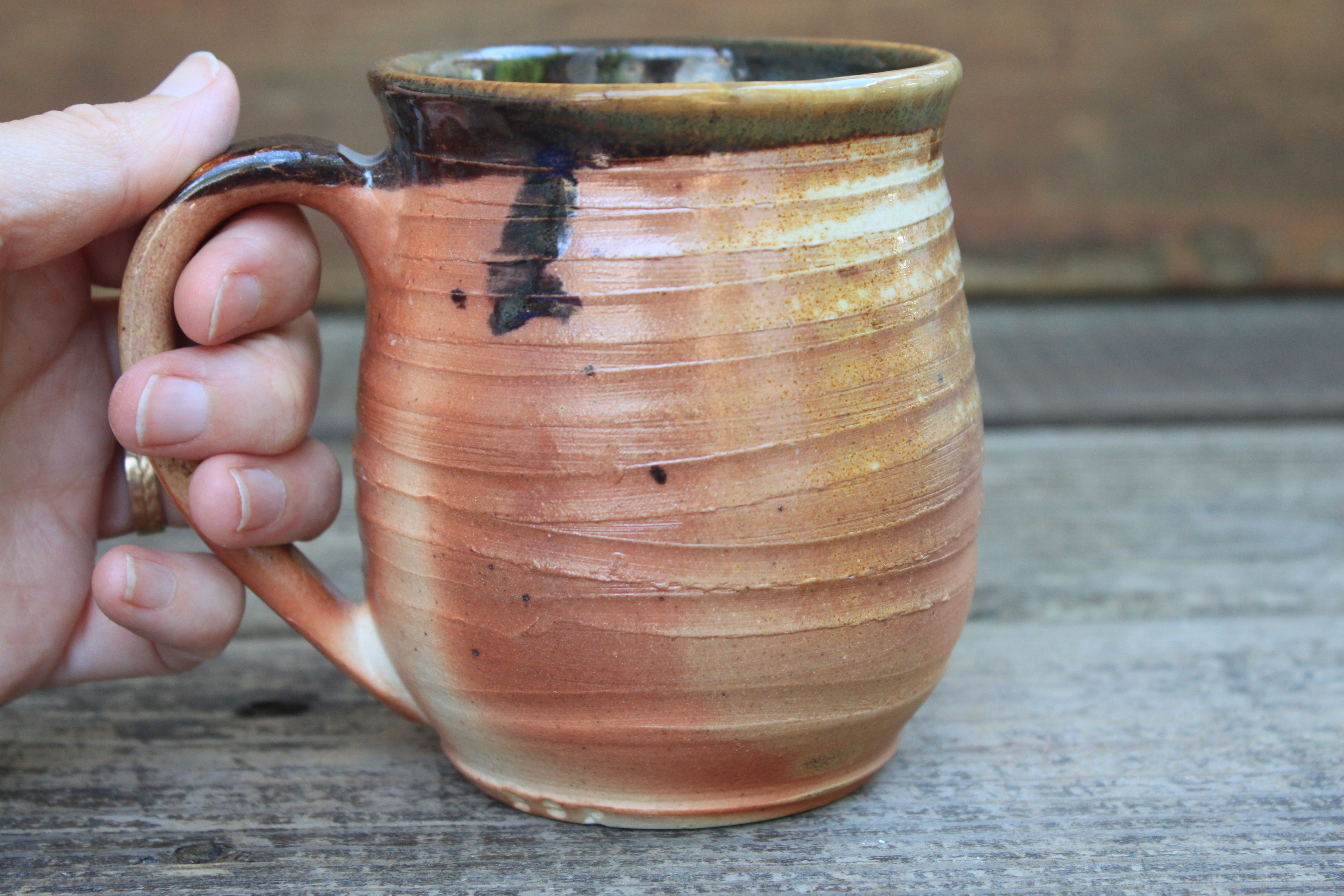 Seconds Sale! Wood Fired Swirl Mug, 16 oz