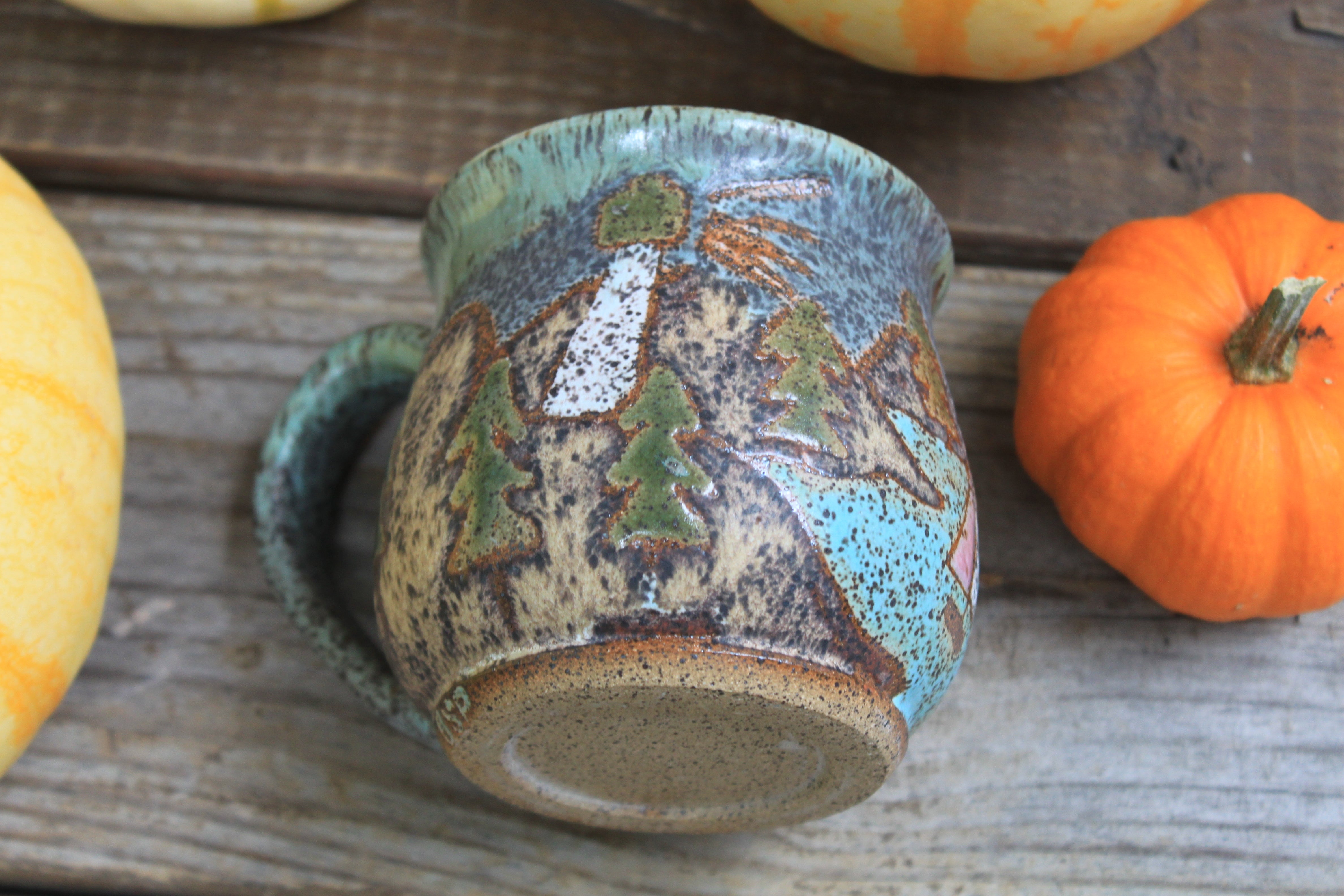 Acadia National Park Coastal Cliffs and Sailboat Mug, 16 oz