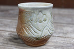 Load image into Gallery viewer, Wood Fired Distant Peaks and Partly Cloudy Days Carved Sipper, 12 oz
