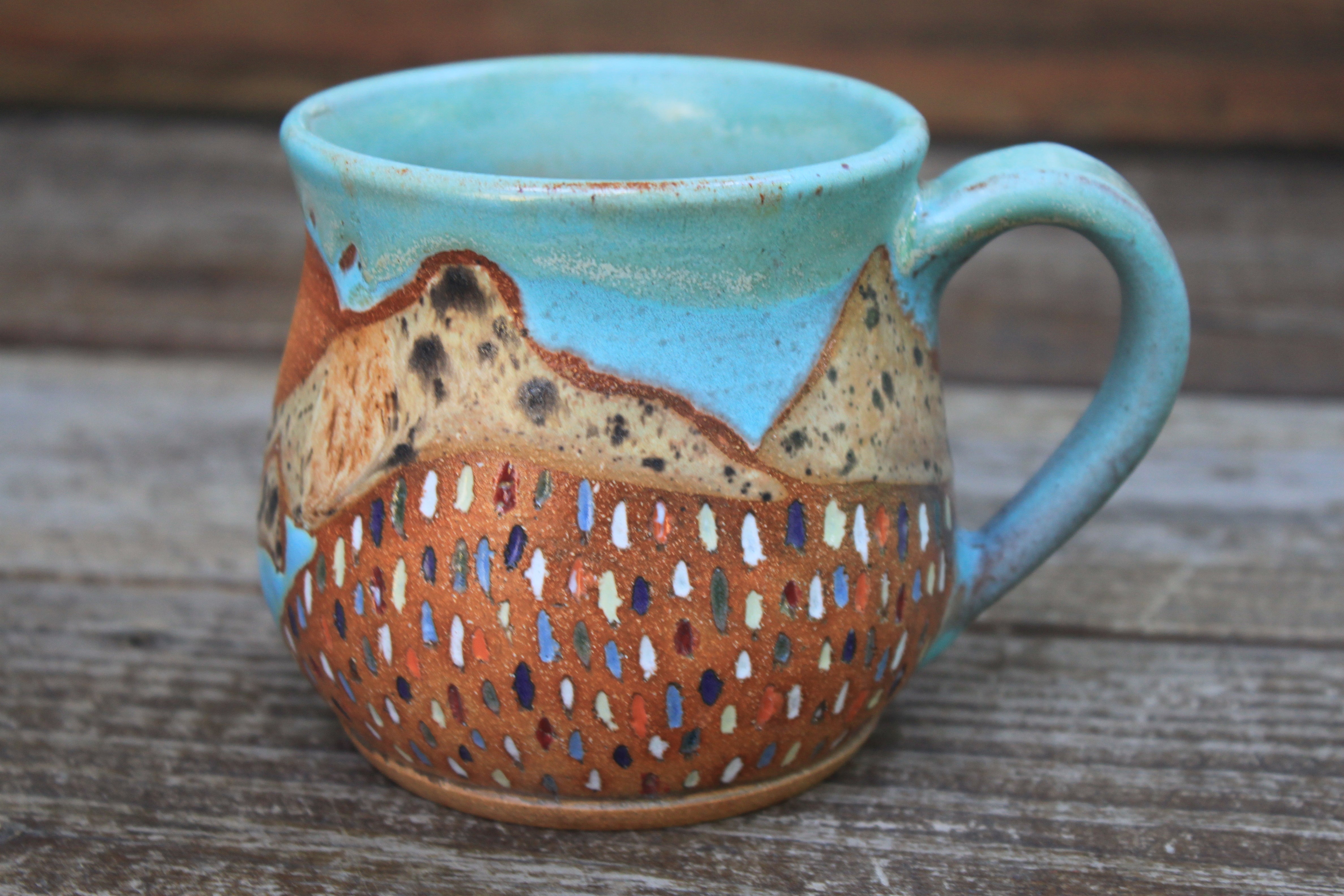 Wildflower Fields and Sunny Days Carved Mug, 16 oz