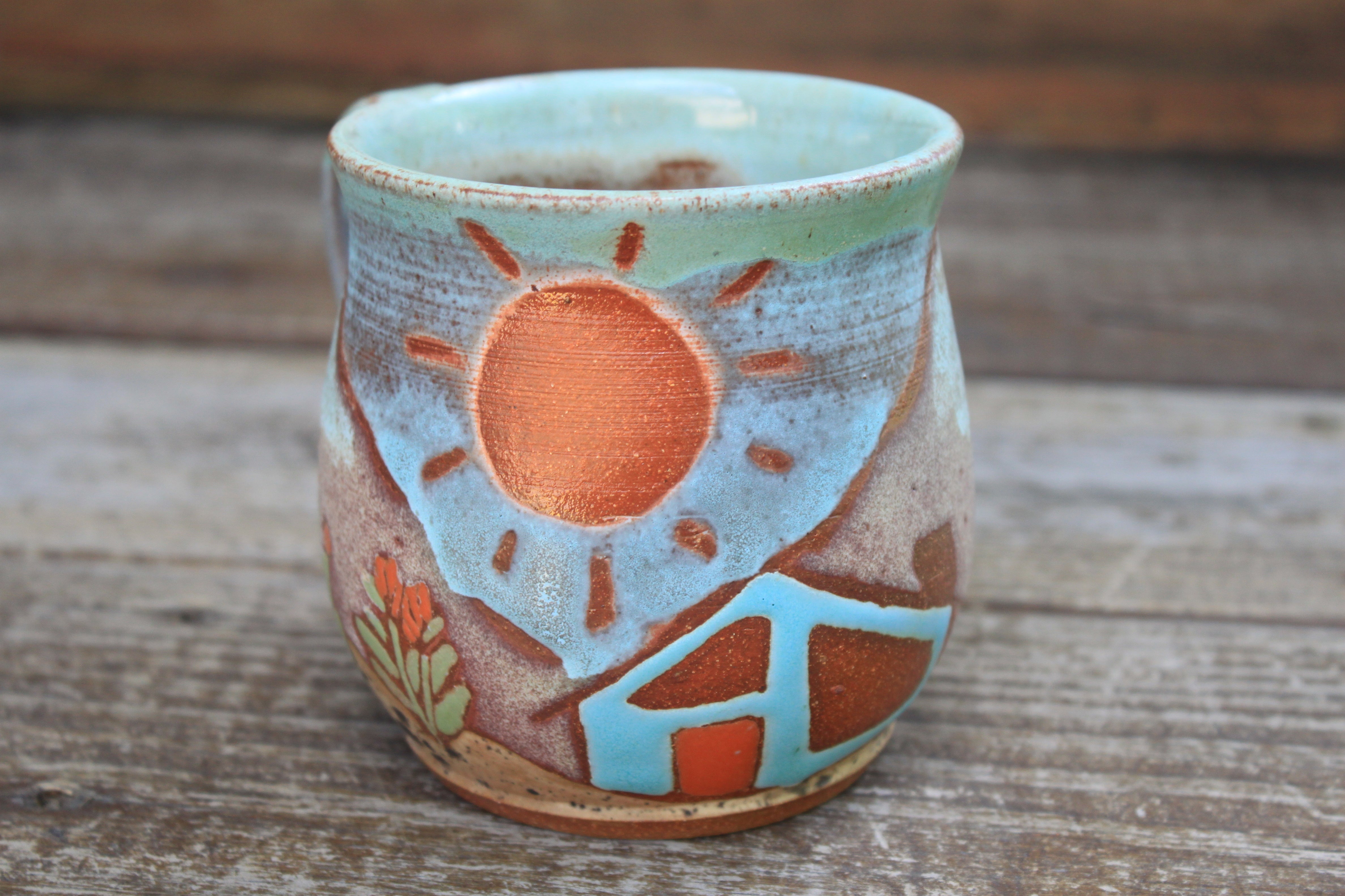 Retro Desert Dreams Cabin Mug, 17 oz