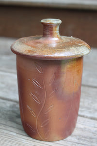 Wood Fired Garden Party Carved Lidded Jar