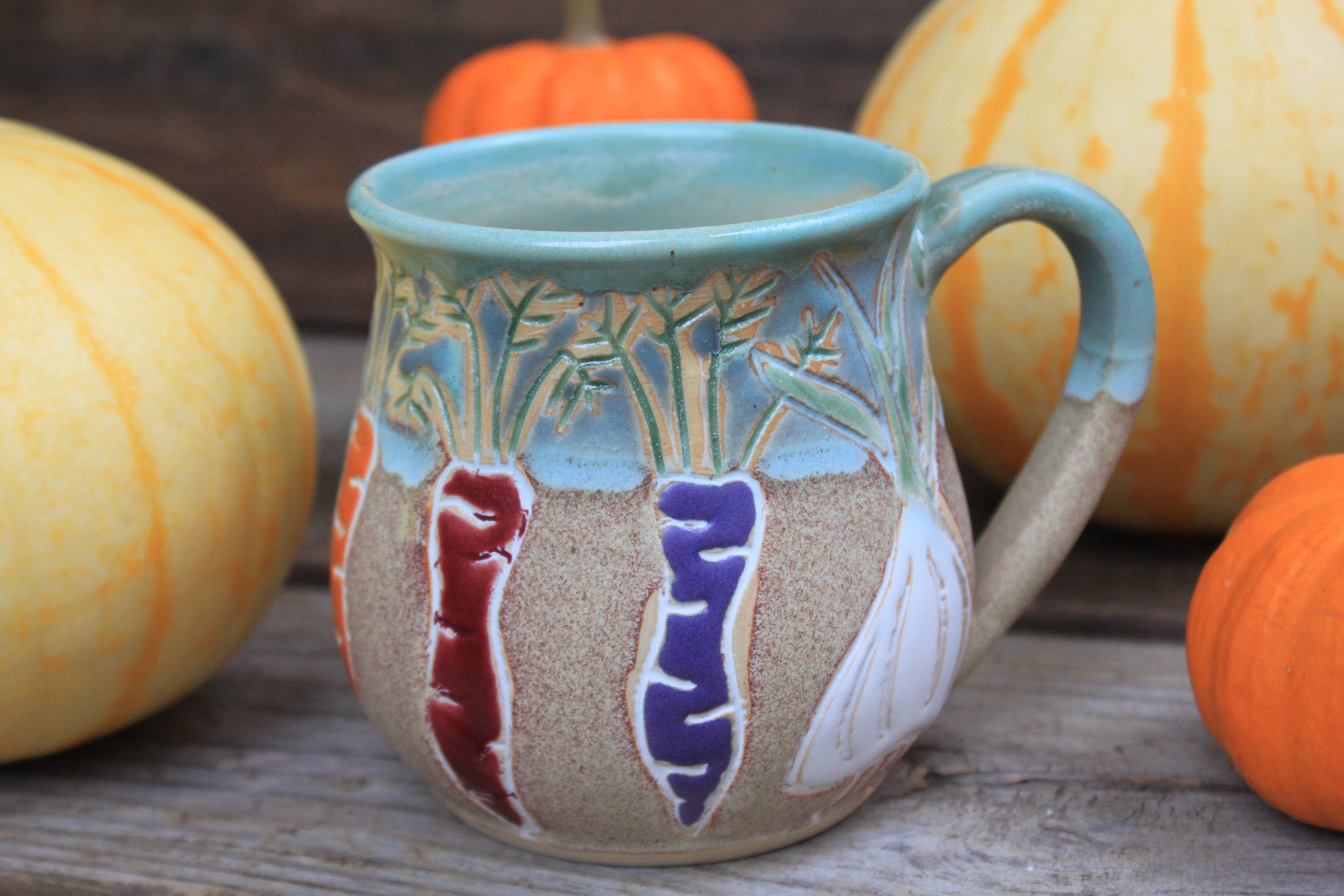 Root for Vegetables Rainbow Mug, 18 oz