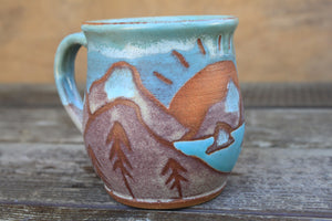 Glacial Lakes Sunset Mug, 17 oz