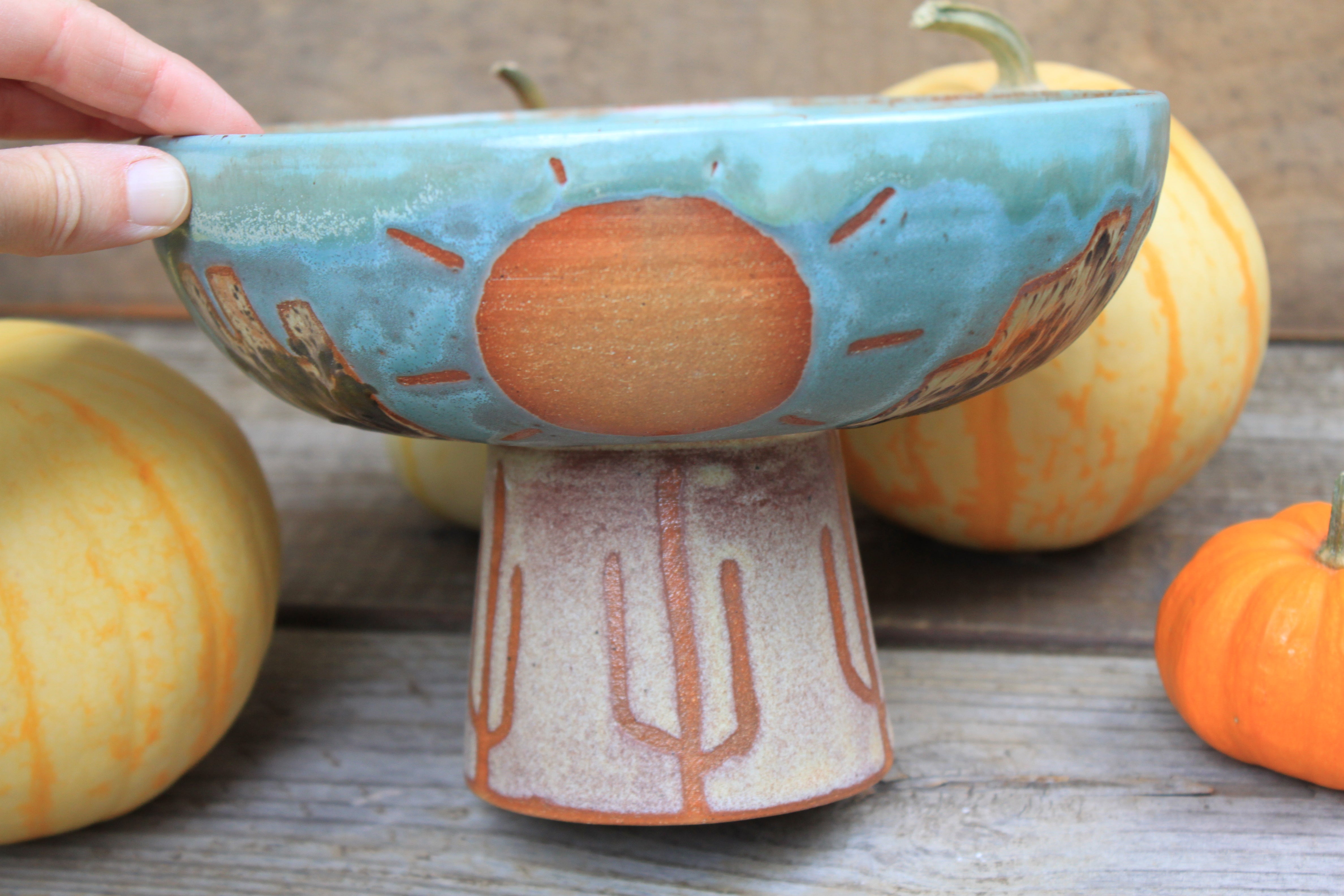 Butte-iful Desert Days Pedestal Bowl