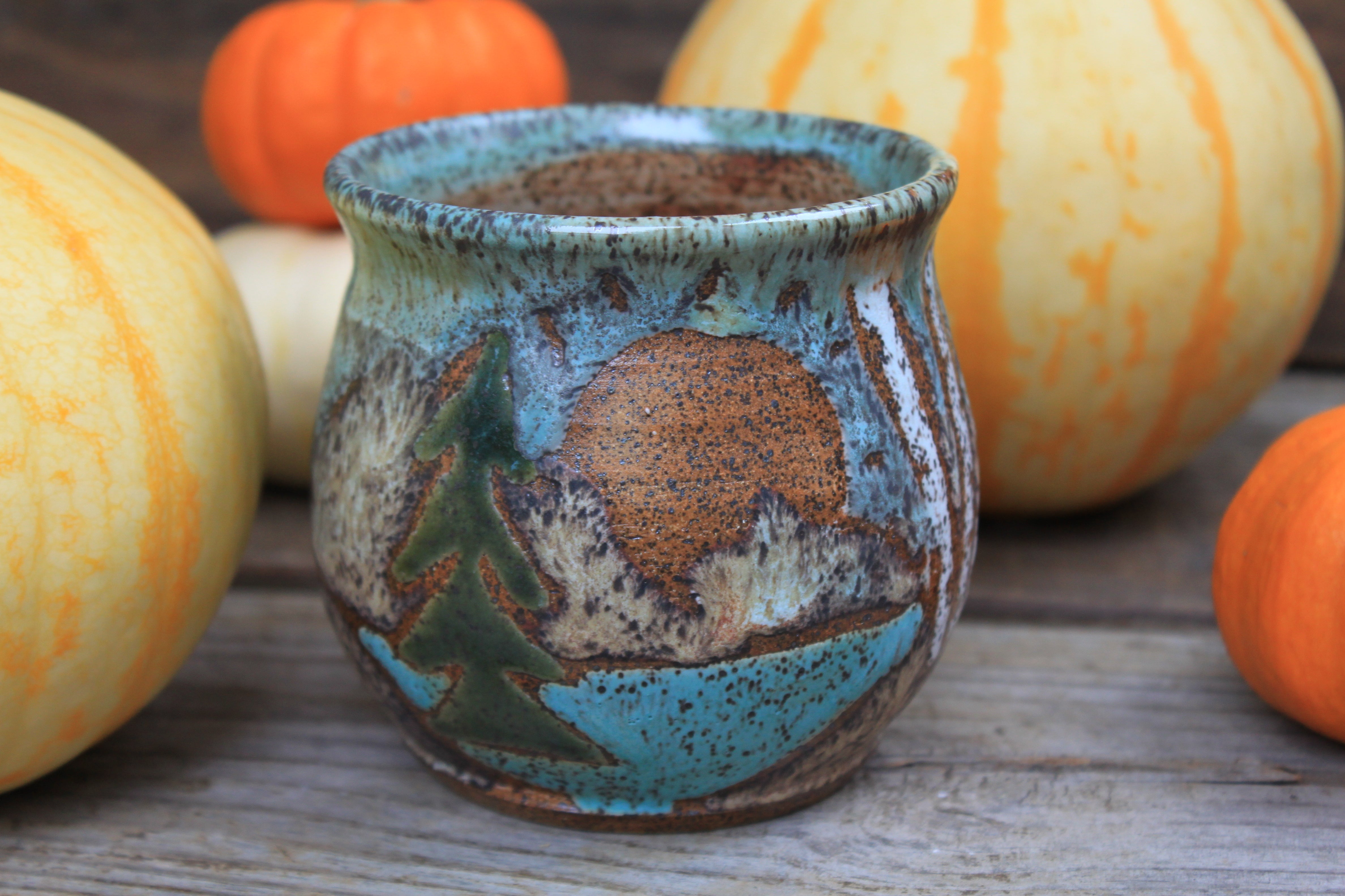 Birch Trees and Evergreen Days Mug, 17 oz