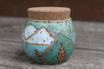 Load image into Gallery viewer, Carved Lupine Lover Ocean Horizon Jar with Cork

