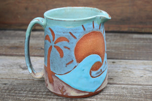 Sunny Days, Big Waves, and Palm Trees Pitcher, 38 oz