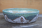 Load image into Gallery viewer, Snowy High Peaks Glacial Lake Low Serving Bowl
