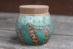 Load image into Gallery viewer, Carved Lupine Lover Ocean Horizon Jar with Cork
