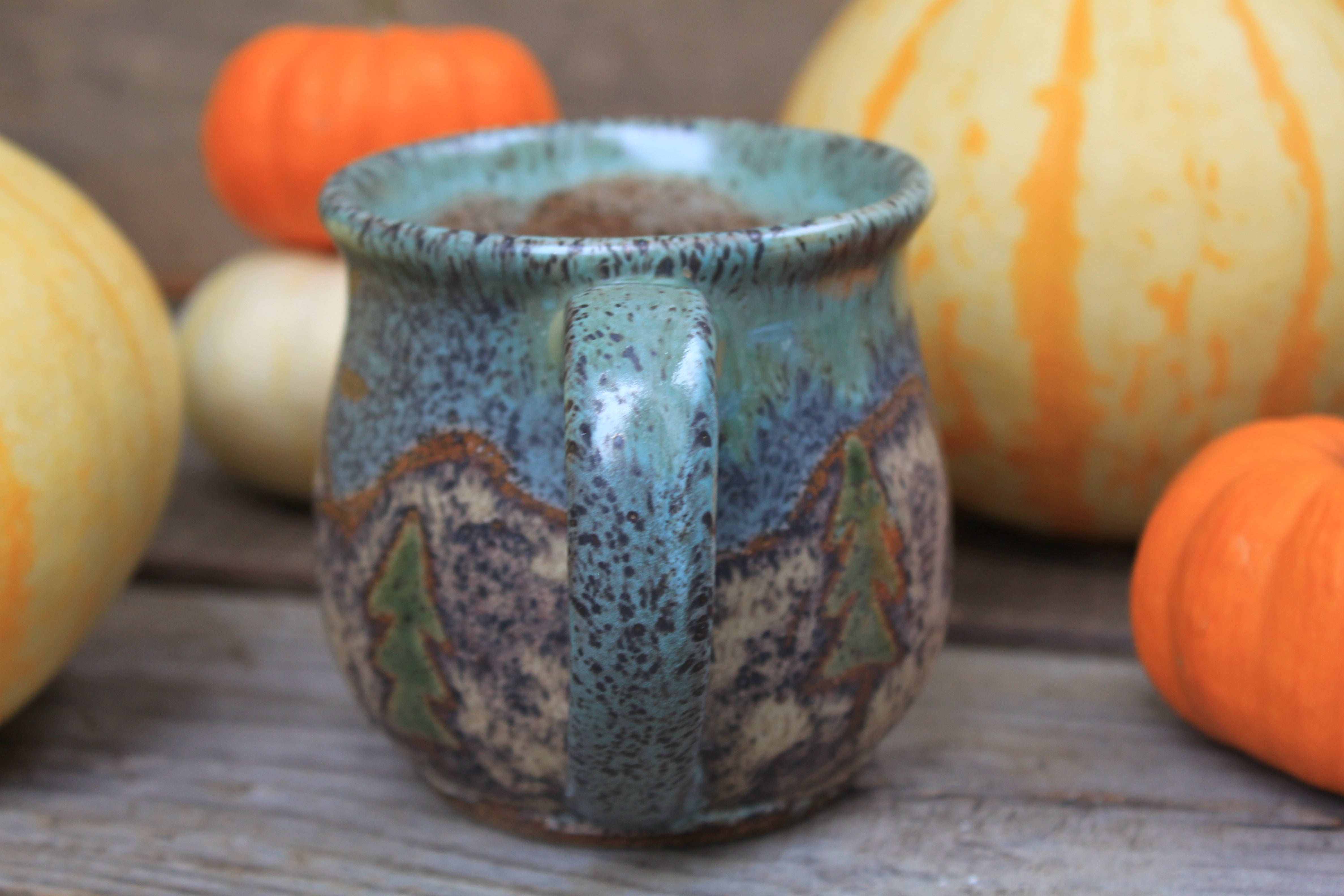 Acadia National Park Coastal Cliffs and Sailboat Mug, 16 oz