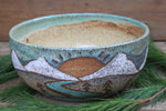 Load image into Gallery viewer, Distant High Peaks Rolling River Sunset XL Serving Bowl
