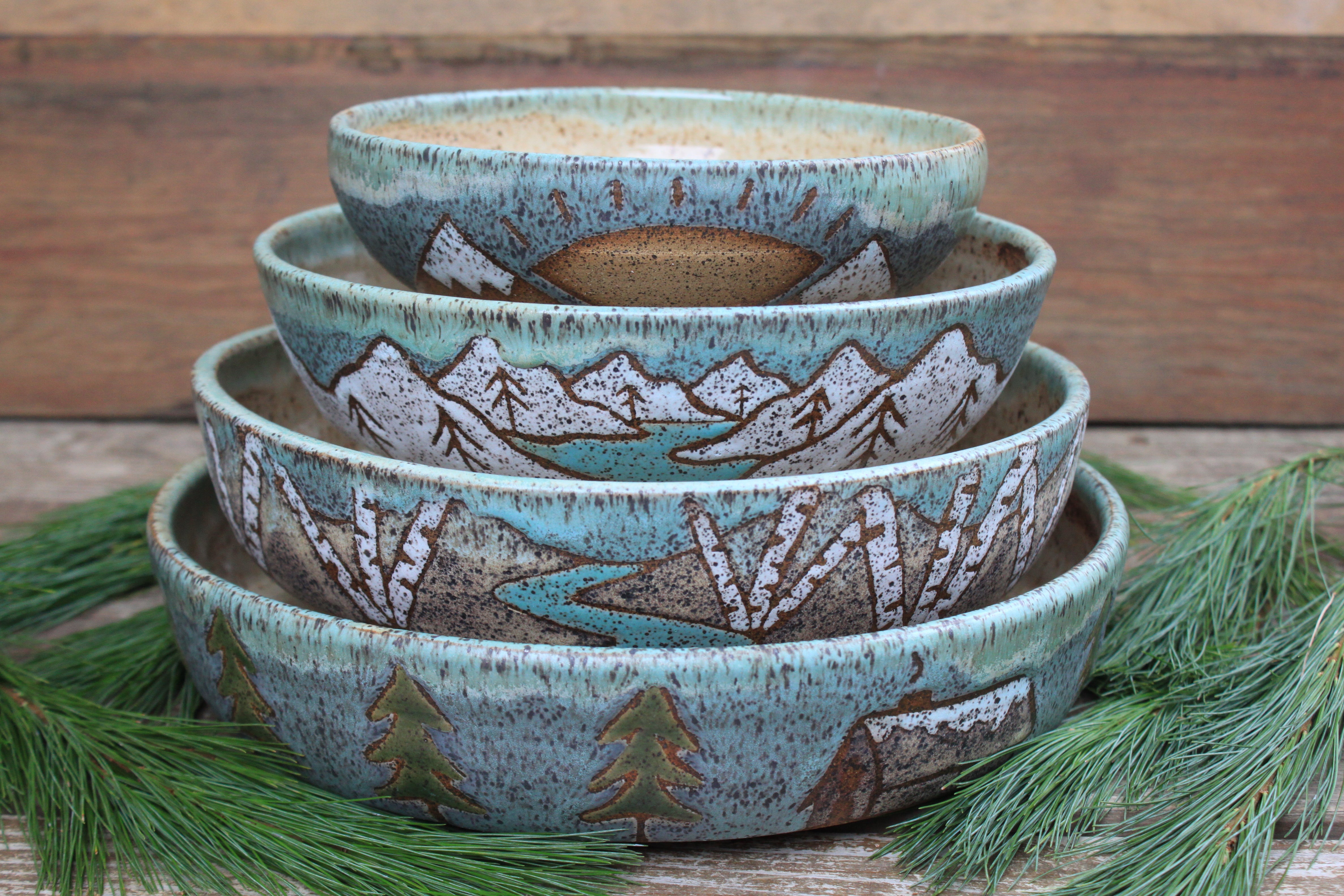 Journey Through the Mountains Nesting Bowl Set of 4