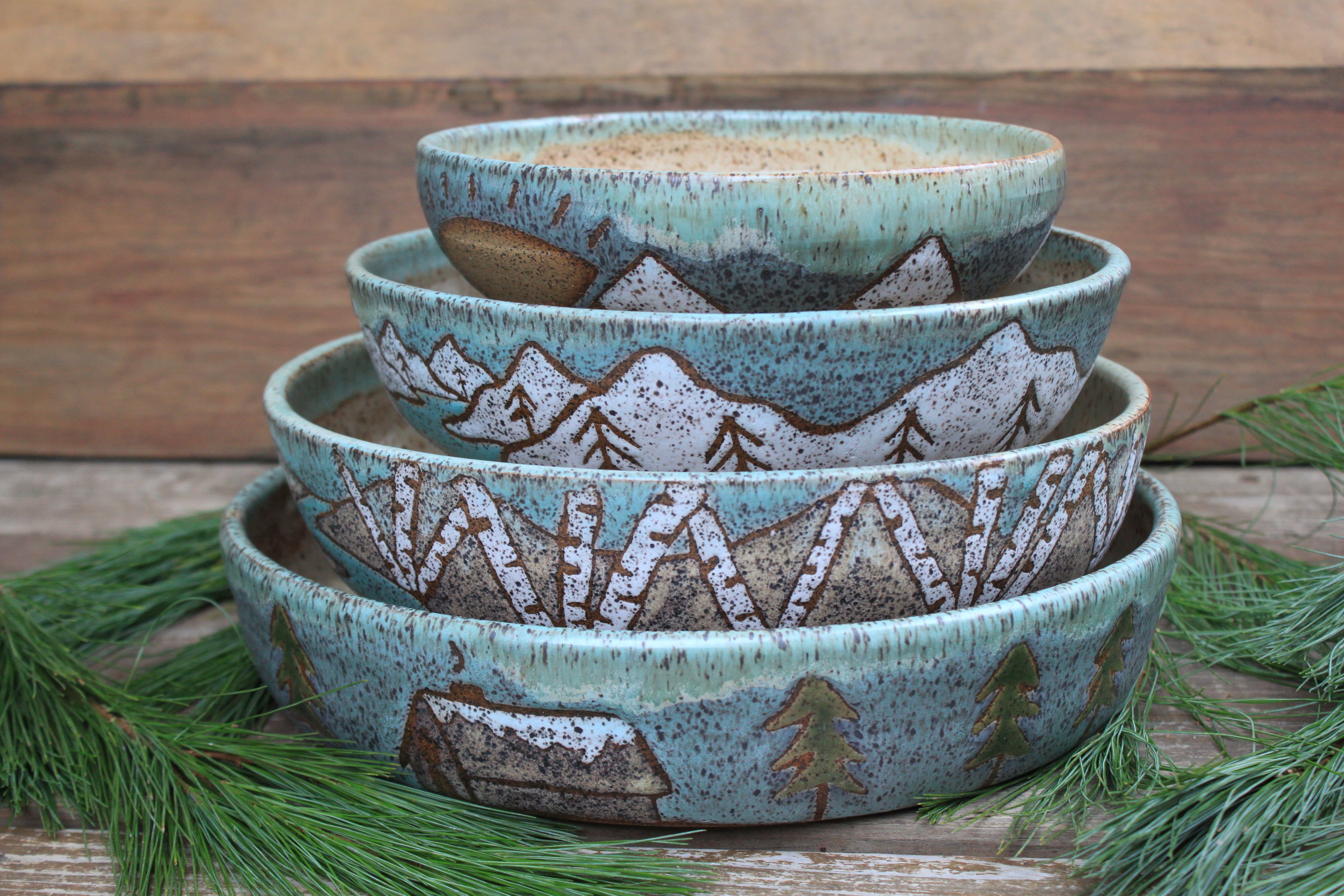 Journey Through the Mountains Nesting Bowl Set of 4