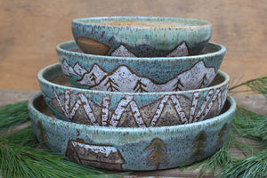 Journey Through the Mountains Nesting Bowl Set of 4